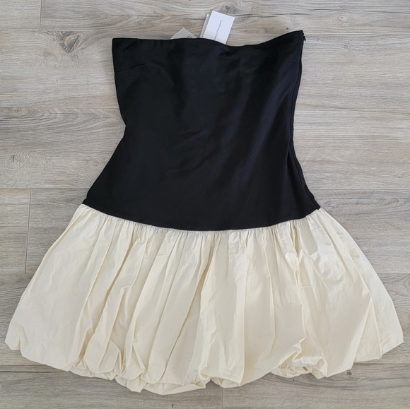 Lovers and Friends x Anja Dujakovi Mac Mini Bubble Dress Black & Ivory sz Large - Picture 4 of 6